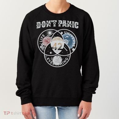 Venn Diagram DonT Panic Life The Universe And Everything 42 Women's Sweatshirt