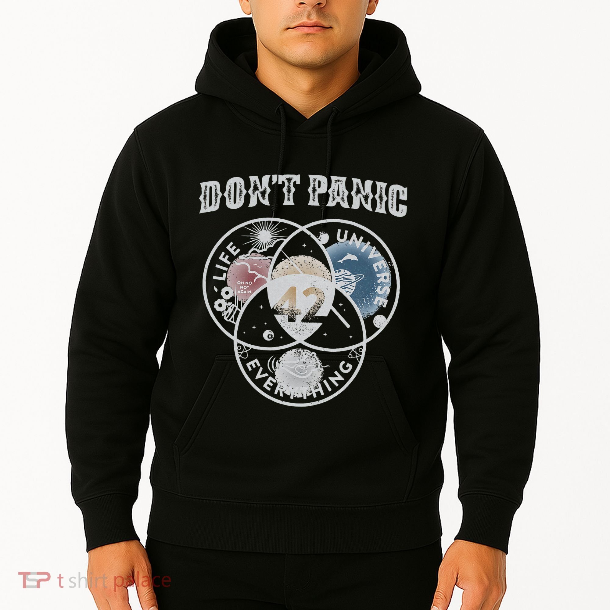 Venn Diagram DonT Panic Life The Universe And Everything 42 Hoodie