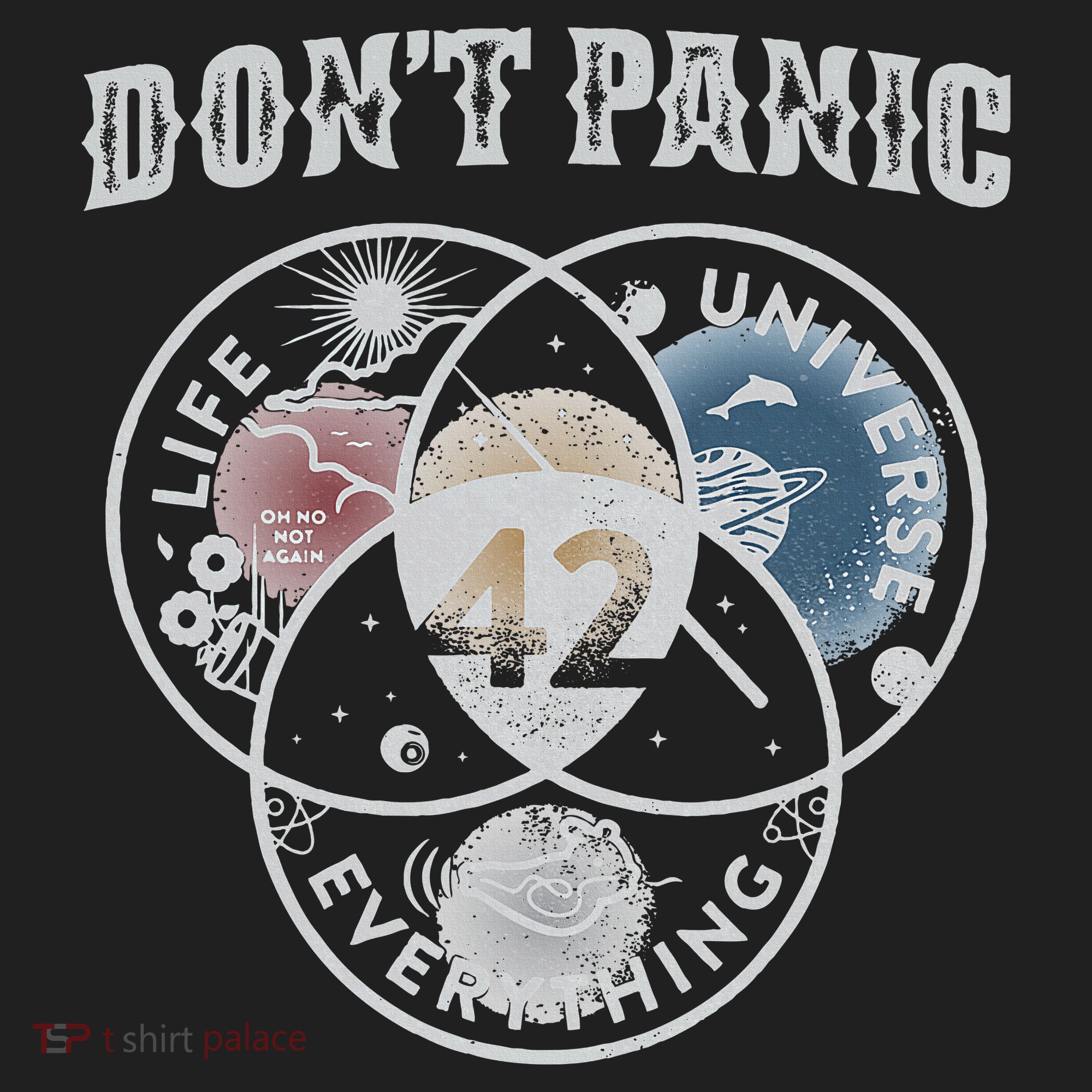 Venn Diagram DonT Panic Life The Universe And Everything 42 Beanie