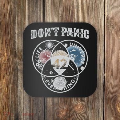 Venn Diagram DonT Panic Life The Universe And Everything 42 Coaster