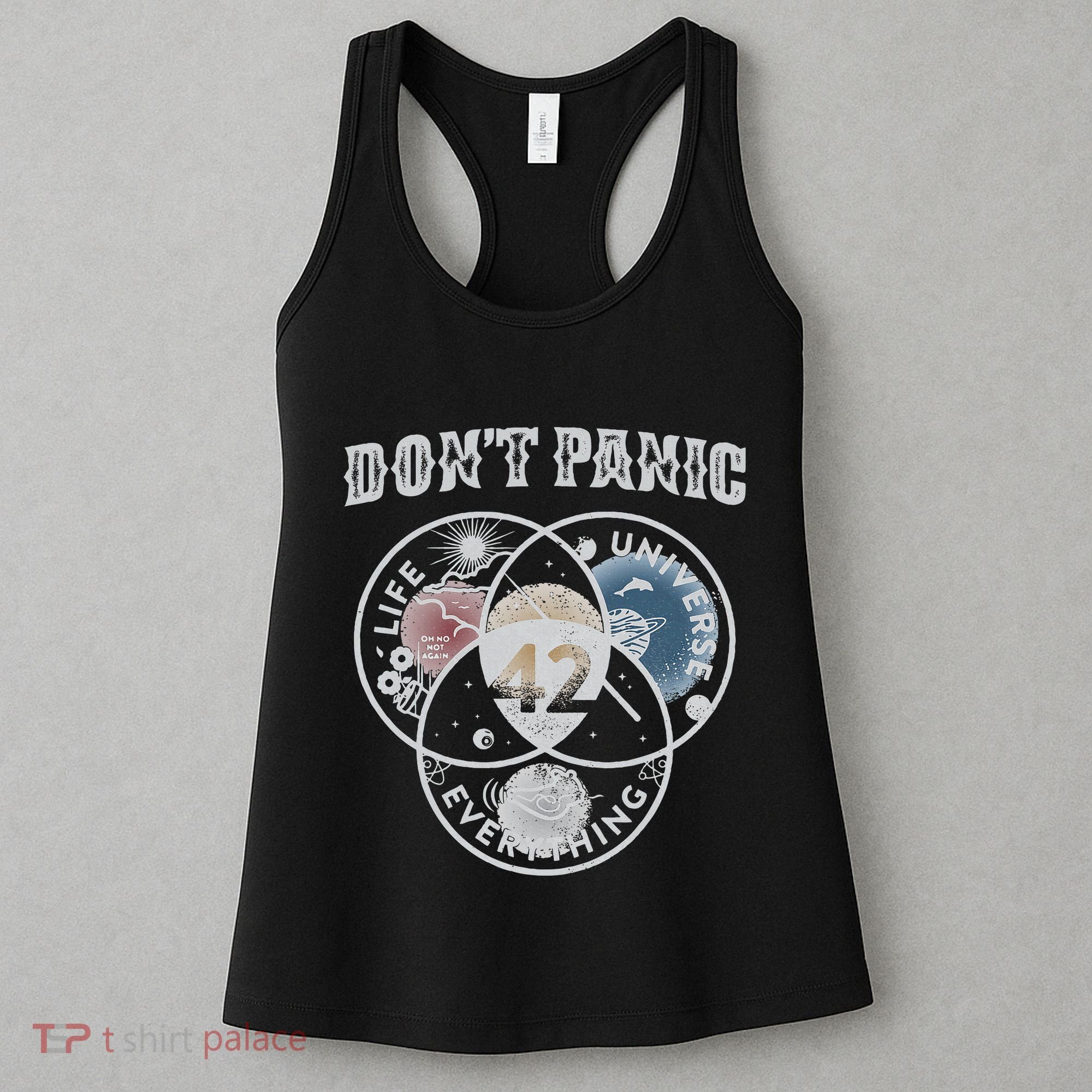 Venn Diagram DonT Panic Life The Universe And Everything 42 Women's Tank Top