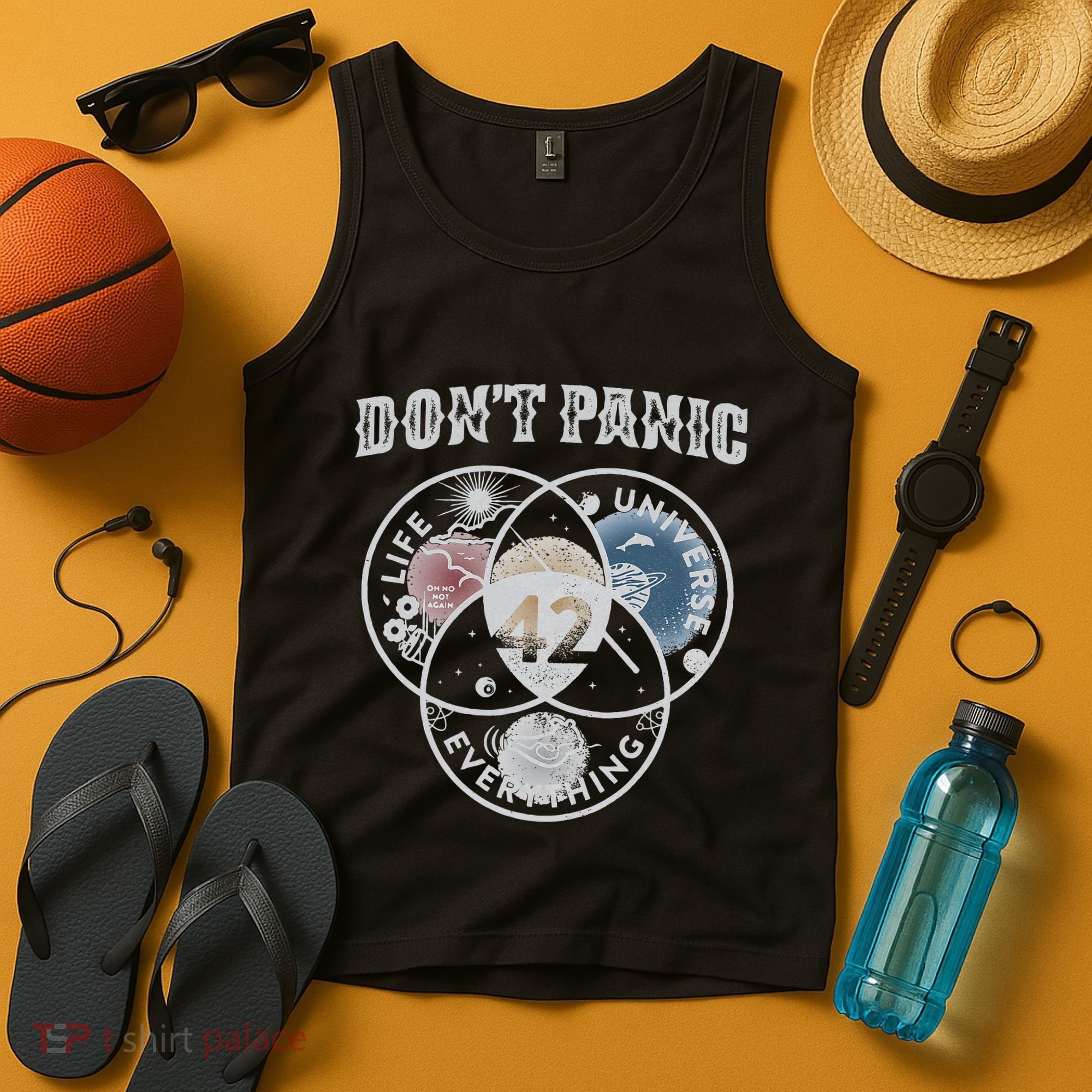 Venn Diagram DonT Panic Life The Universe And Everything 42 Tank Top