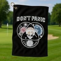 Venn Diagram DonT Panic Life The Universe And Everything 42 Golf Towel thumb 1