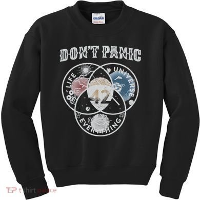 Venn Diagram DonT Panic Life The Universe And Everything 42 Kids Sweatshirt