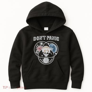 Venn Diagram DonT Panic Life The Universe And Everything 42 Kids Hoodie