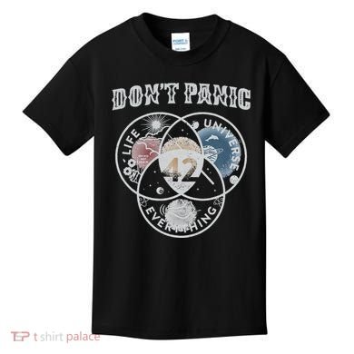 Venn Diagram DonT Panic Life The Universe And Everything 42 Kids T-Shirt