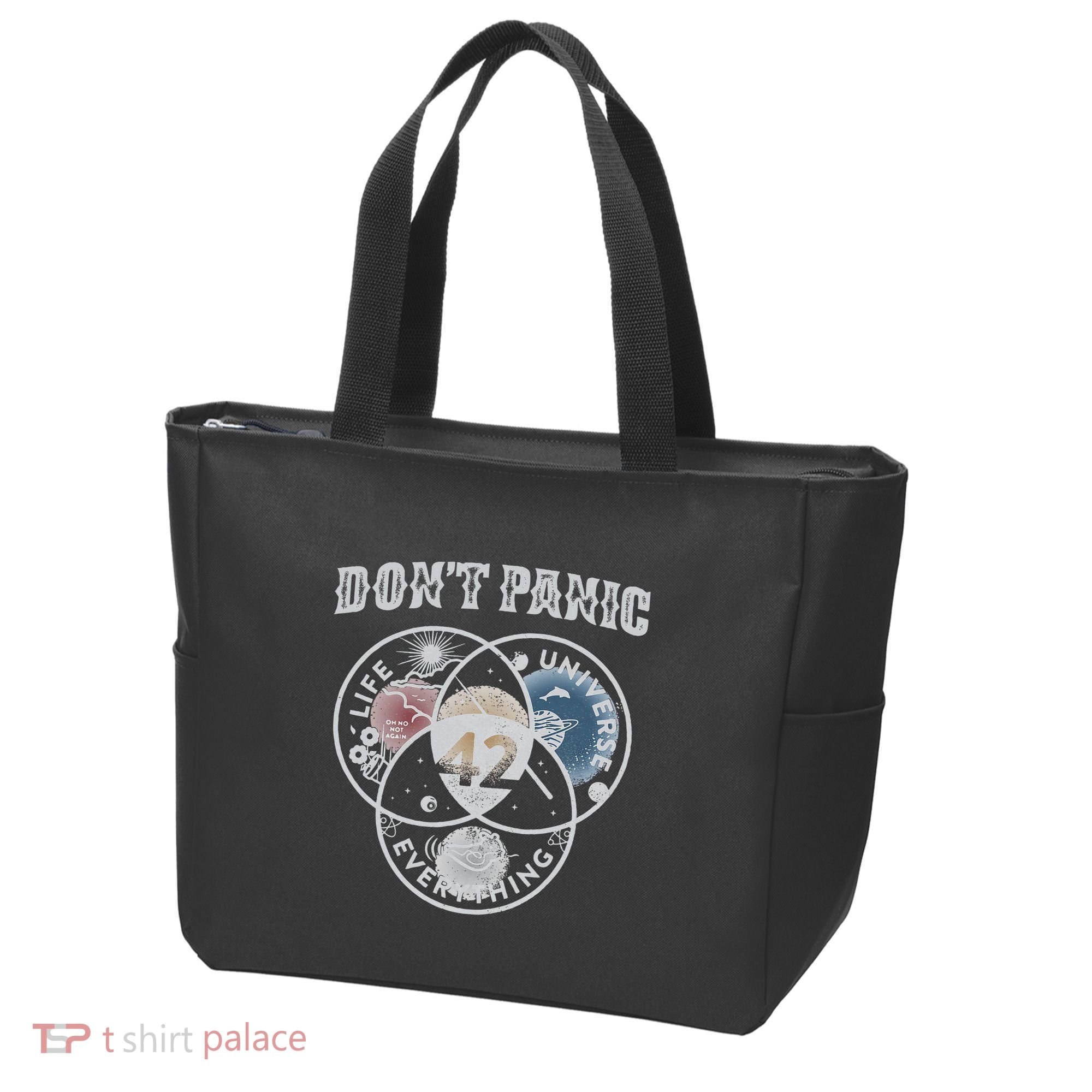 Venn Diagram DonT Panic Life The Universe And Everything 42 Tote Bag