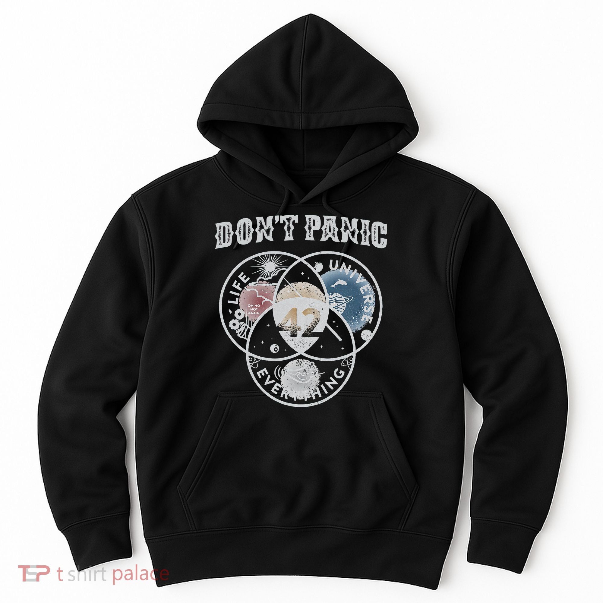 Venn Diagram DonT Panic Life The Universe And Everything 42 Hoodie