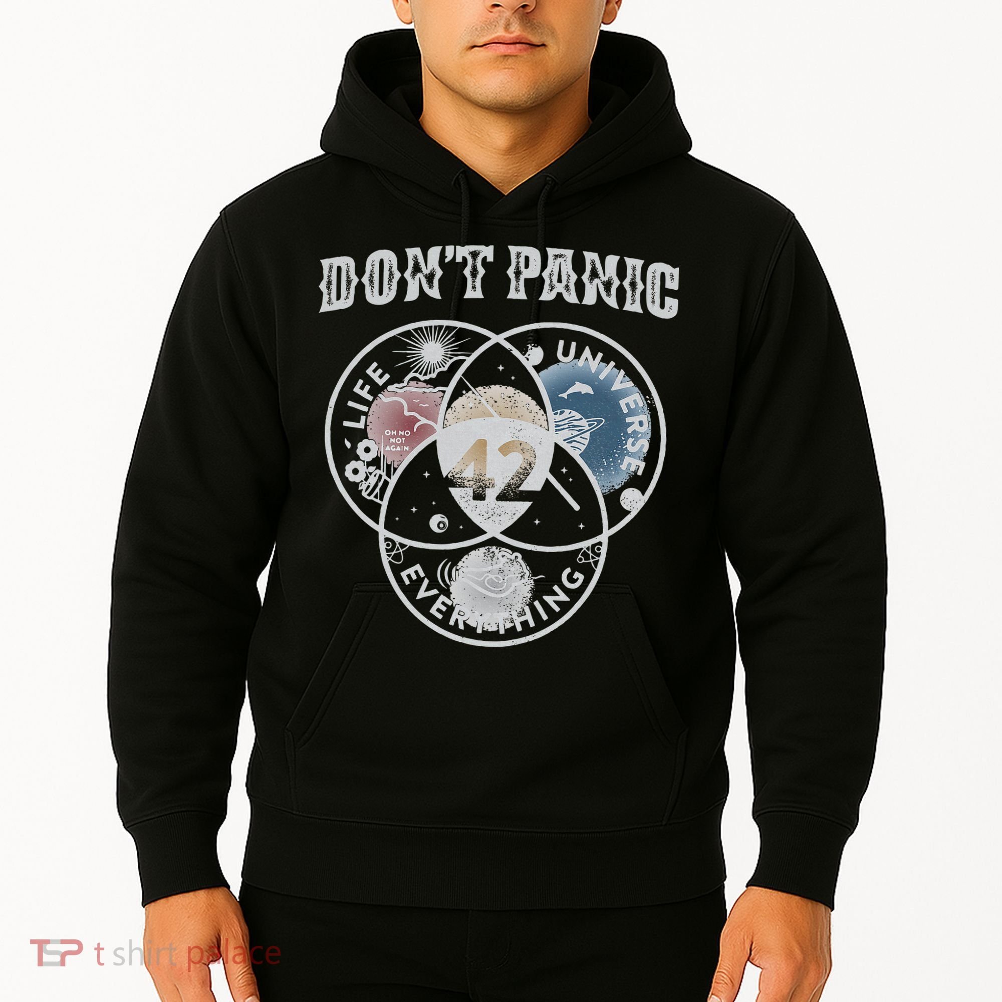 Venn Diagram DonT Panic Life The Universe And Everything 42 Hoodie
