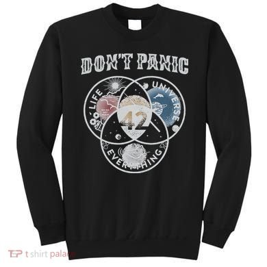 Venn Diagram DonT Panic Life The Universe And Everything 42 Sweatshirt