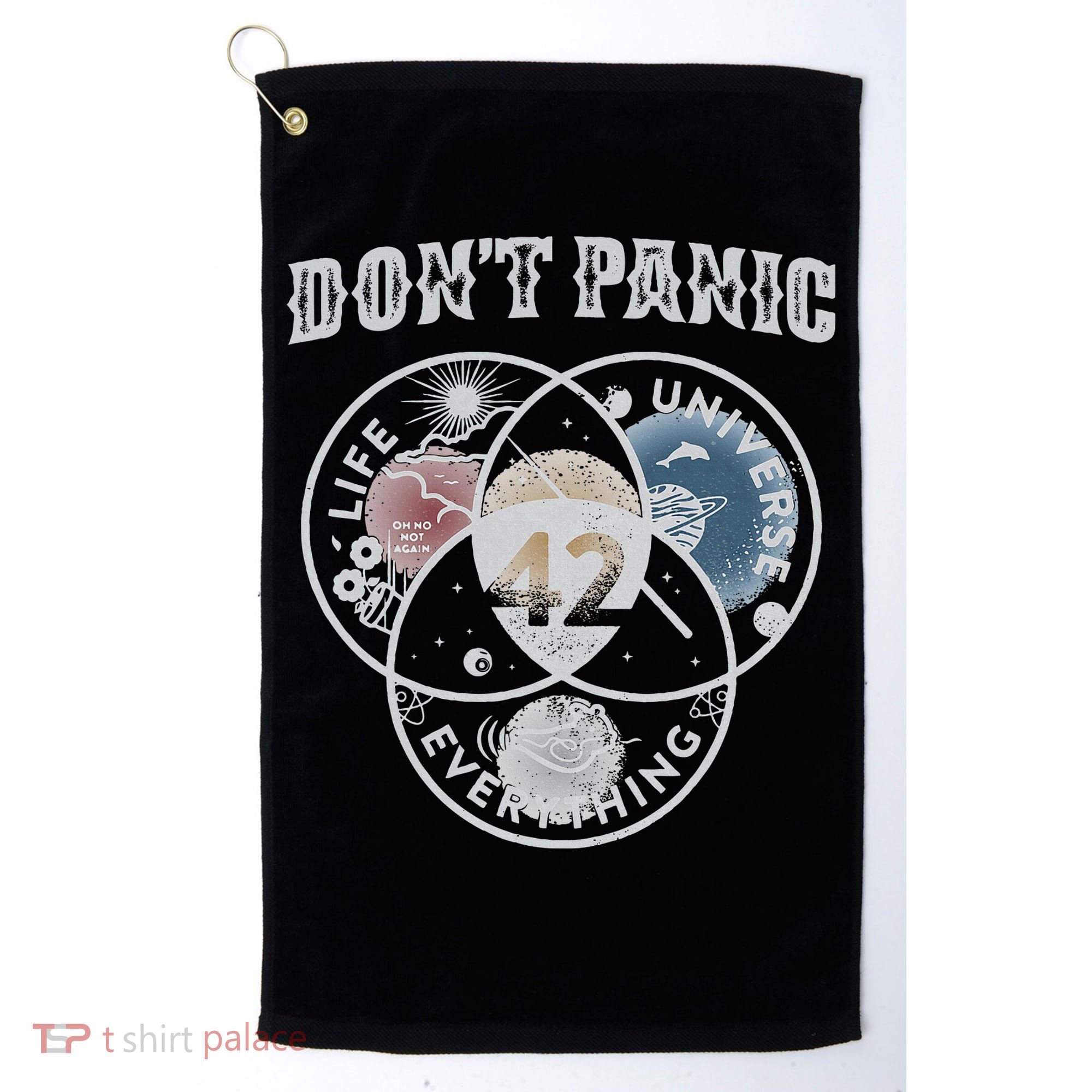 Venn Diagram DonT Panic Life The Universe And Everything 42 Golf Towel