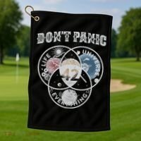 Venn Diagram DonT Panic Life The Universe And Everything 42 Golf Towel thumb 1