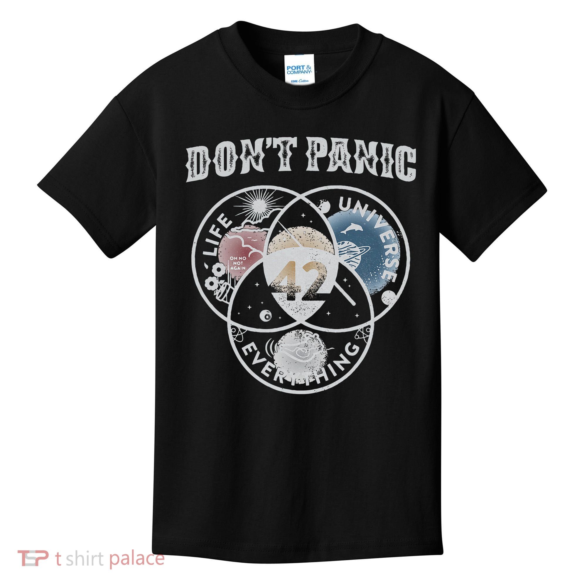 Venn Diagram DonT Panic Life The Universe And Everything 42 Kids T-Shirt