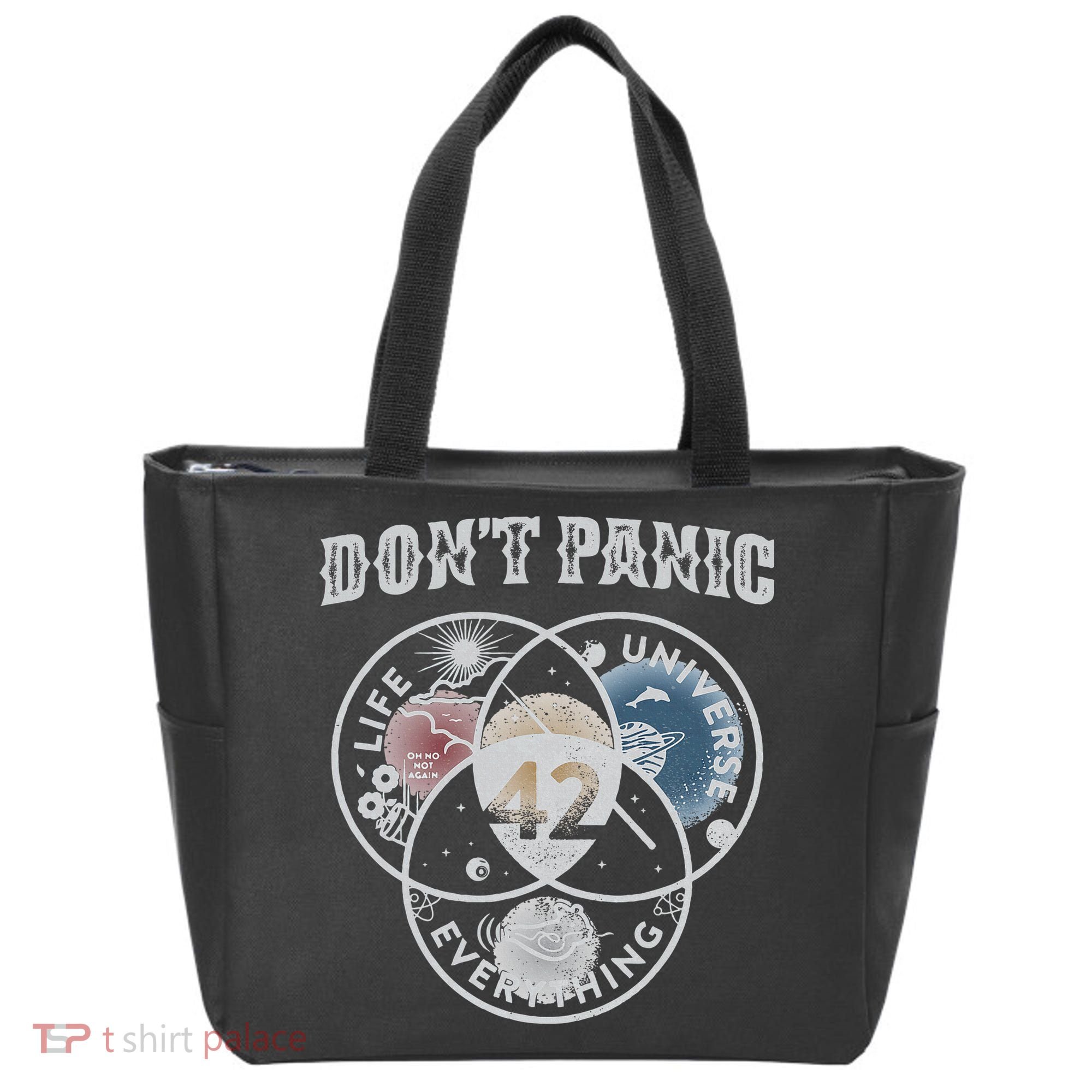 Venn Diagram DonT Panic Life The Universe And Everything 42 Tote Bag