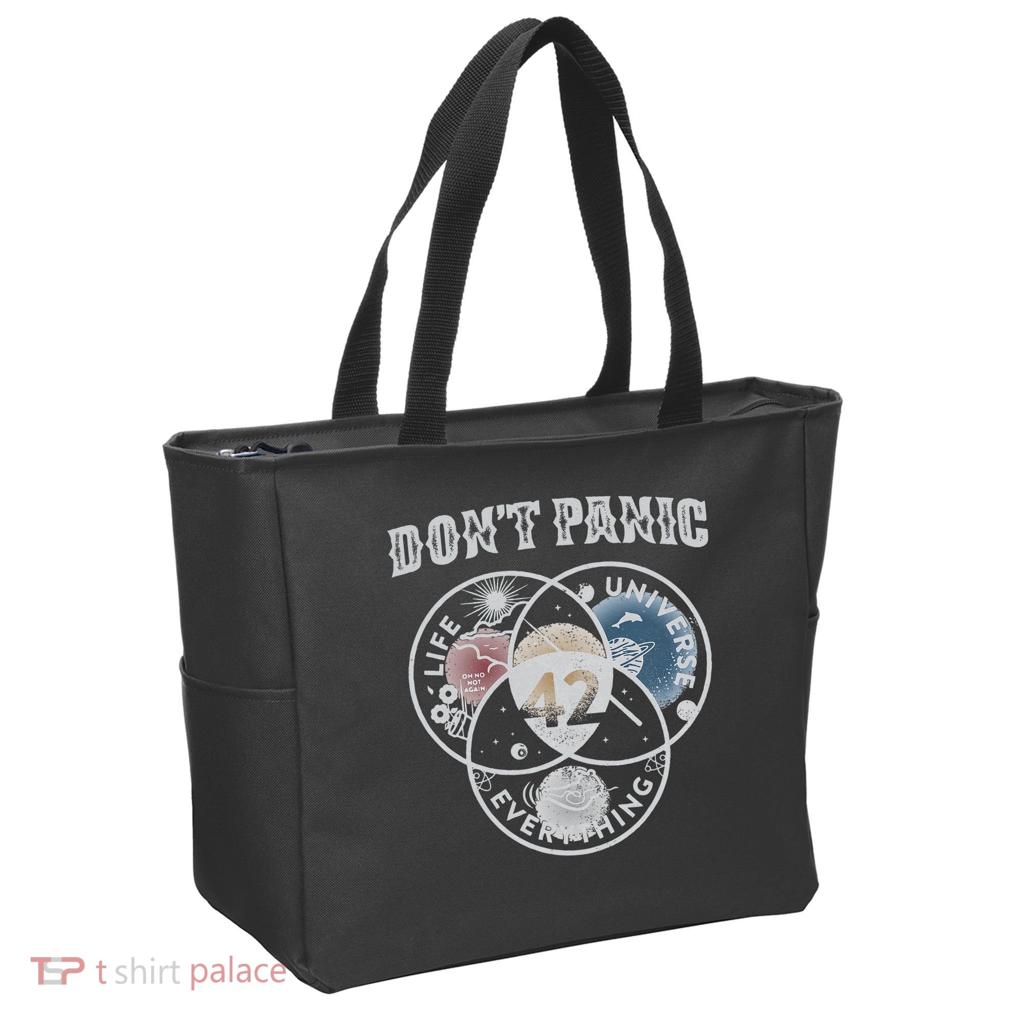 Venn Diagram DonT Panic Life The Universe And Everything 42 Tote Bag