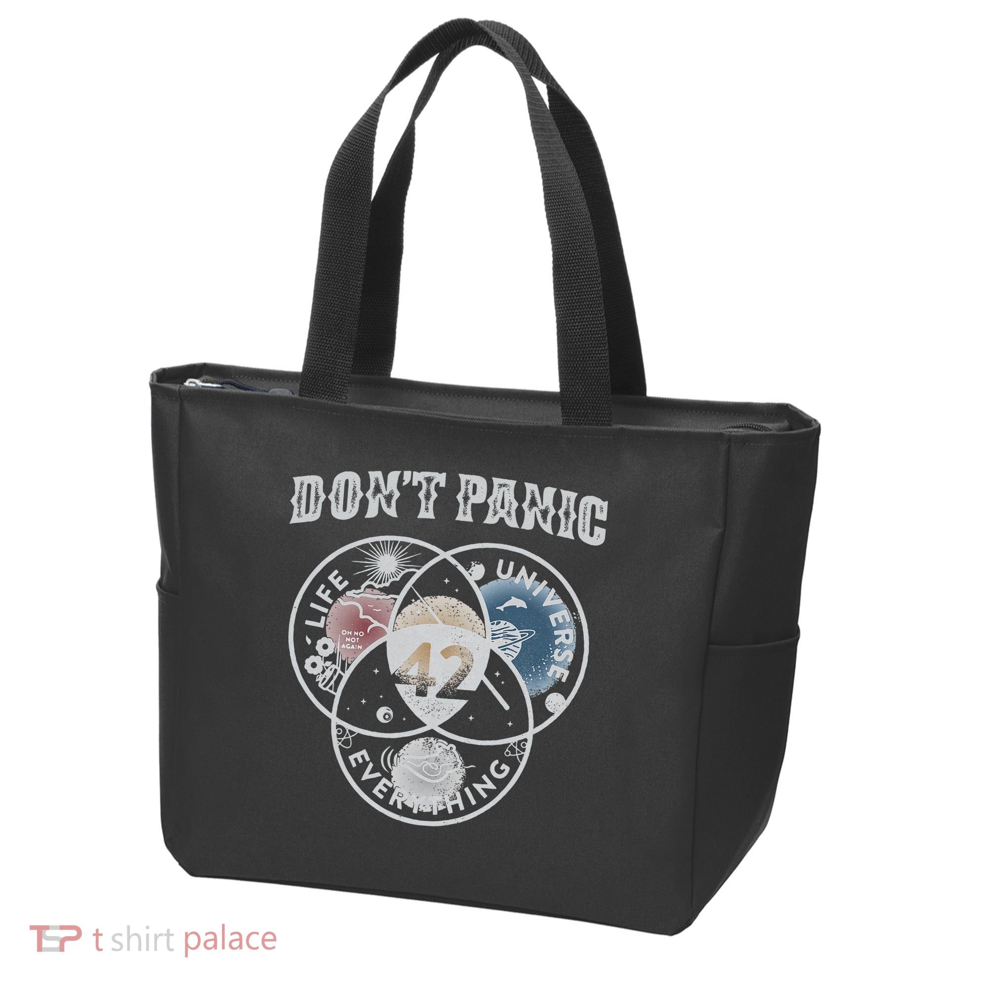 Venn Diagram DonT Panic Life The Universe And Everything 42 Tote Bag