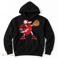 Valentines Day Dabbing Heart Shirt Boys Baseball Catcher Hoodie thumb 0