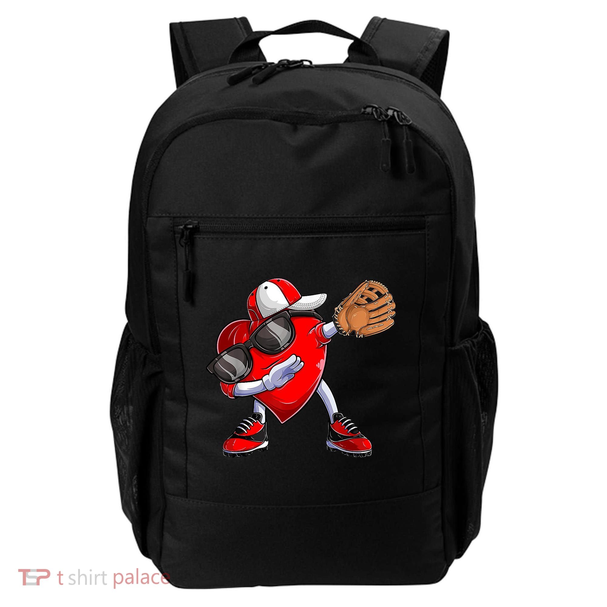 Valentines Day Dabbing Heart Shirt Boys Baseball Catcher Backpack