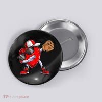 Valentines Day Dabbing Heart Shirt Boys Baseball Catcher Button thumb 0