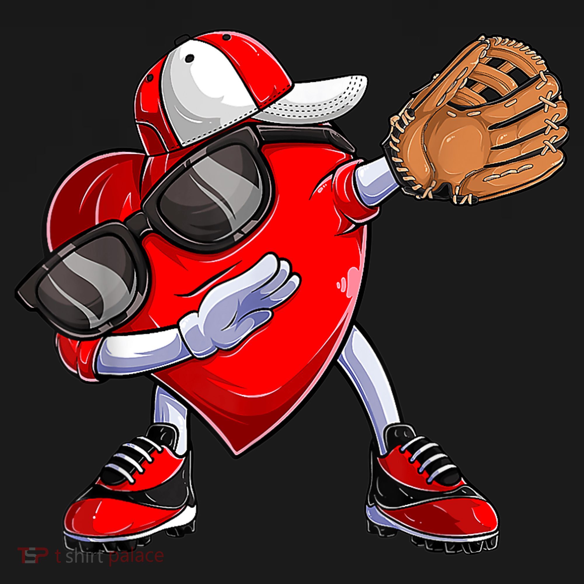 Valentines Day Dabbing Heart Shirt Boys Baseball Catcher Women's Hoodie