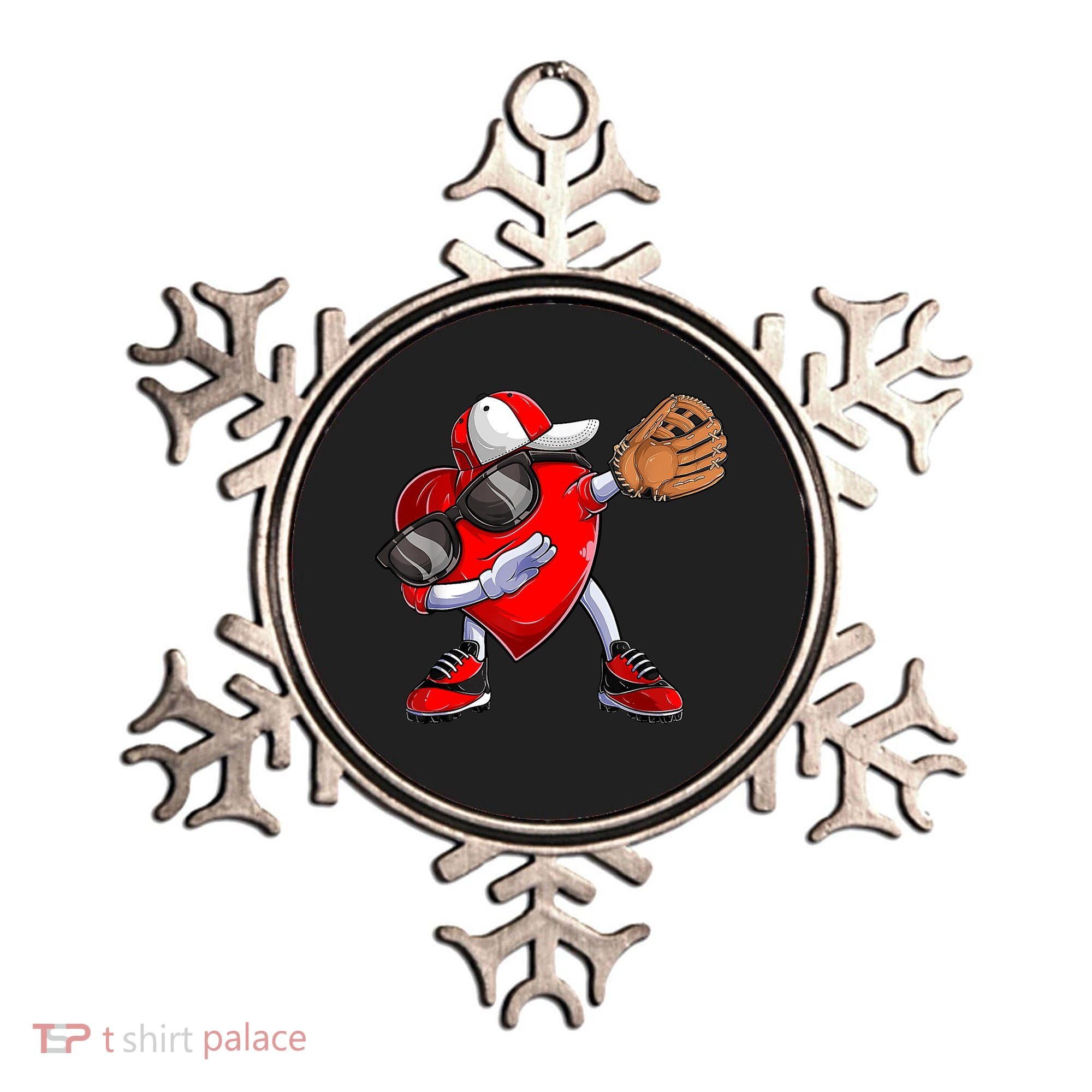 Valentines Day Dabbing Heart Shirt Boys Baseball Catcher Ornament
