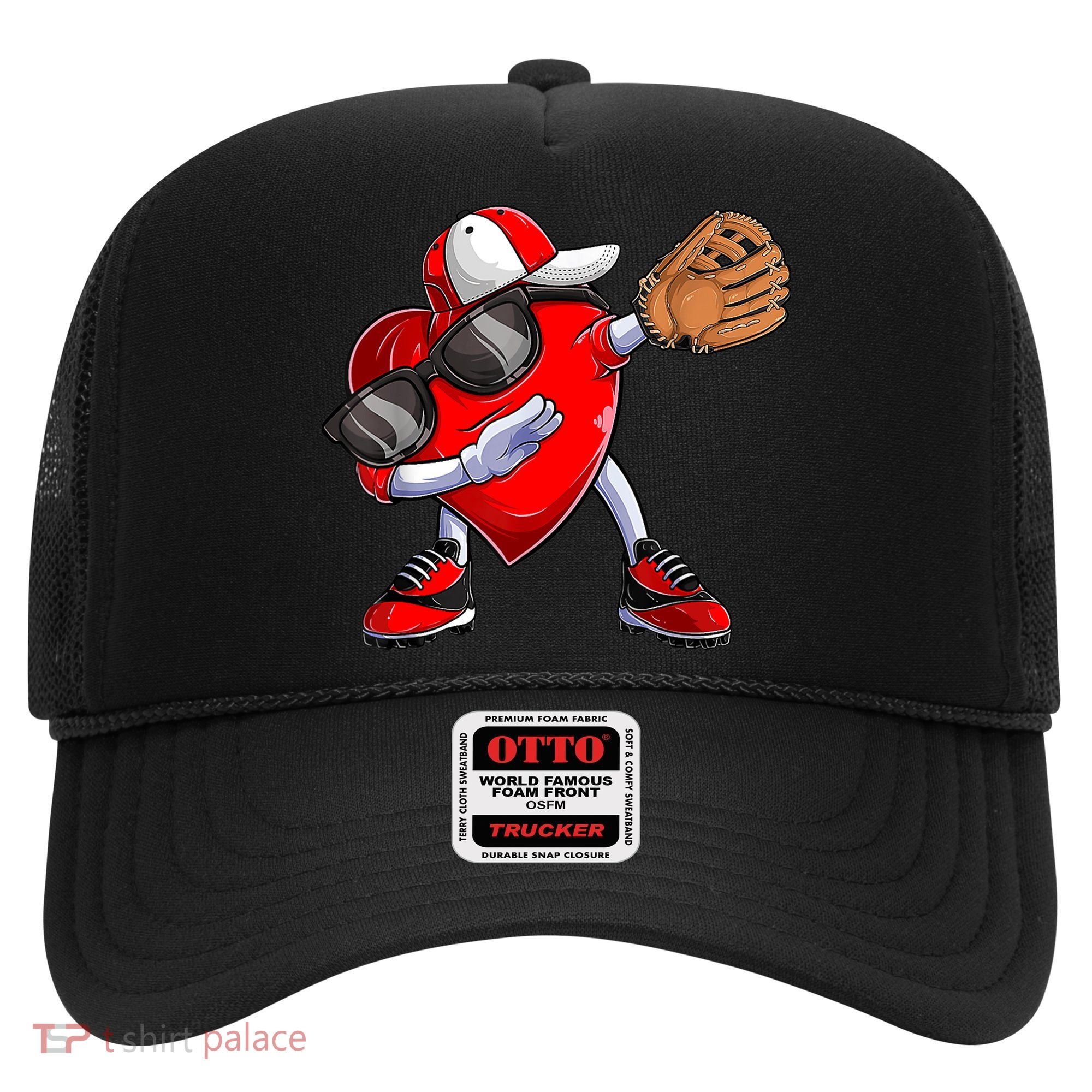Valentines Day Dabbing Heart Shirt Boys Baseball Catcher Hat
