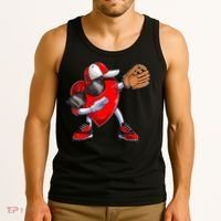 Valentines Day Dabbing Heart Shirt Boys Baseball Catcher Tank Top thumb 3