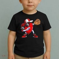 Valentines Day Dabbing Heart Shirt Boys Baseball Catcher Toddler T-Shirt thumb 2