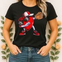 Valentines Day Dabbing Heart Shirt Boys Baseball Catcher Women's T-Shirt thumb 2