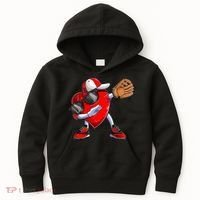 Valentines Day Dabbing Heart Shirt Boys Baseball Catcher Kids Hoodie thumb 0