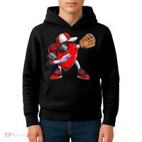 Valentines Day Dabbing Heart Shirt Boys Baseball Catcher Kids Hoodie thumb 4