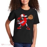 Valentines Day Dabbing Heart Shirt Boys Baseball Catcher Kids T-Shirt thumb 2