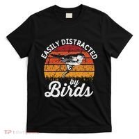 Vintage Distressed Easily Distracted By Birds Funny Bird T-Shirt thumb 0