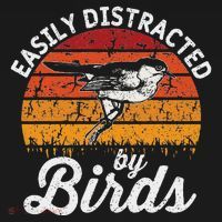 Vintage Distressed Easily Distracted By Birds Funny Bird T-Shirt thumb 7