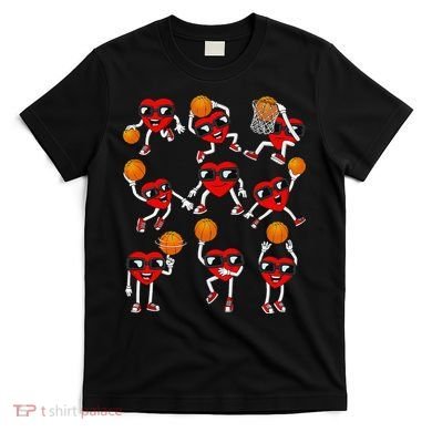 Valentines Day funny Basketball Heart Dunking T-Shirt