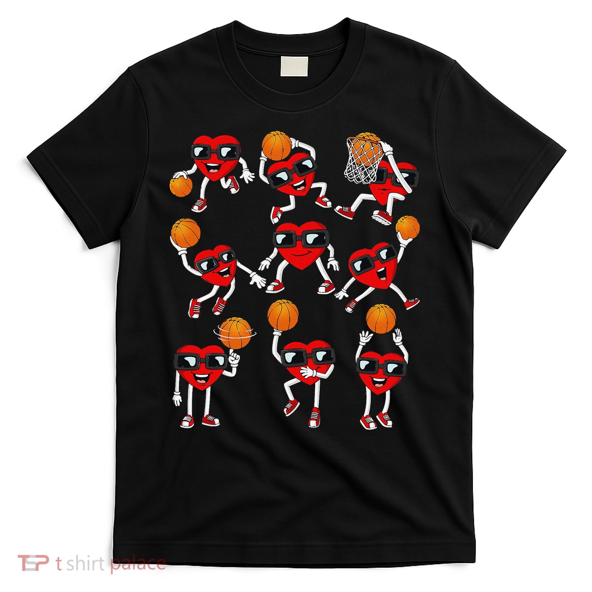 Valentines Day funny Basketball Heart Dunking T-Shirt