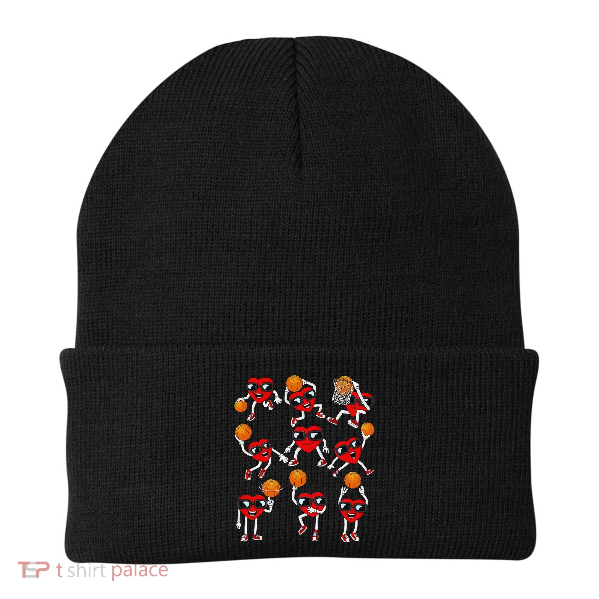 Valentines Day funny Basketball Heart Dunking Beanie
