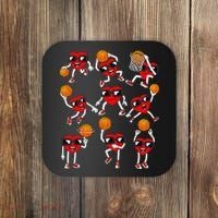 Valentines Day funny Basketball Heart Dunking Coaster thumb 0