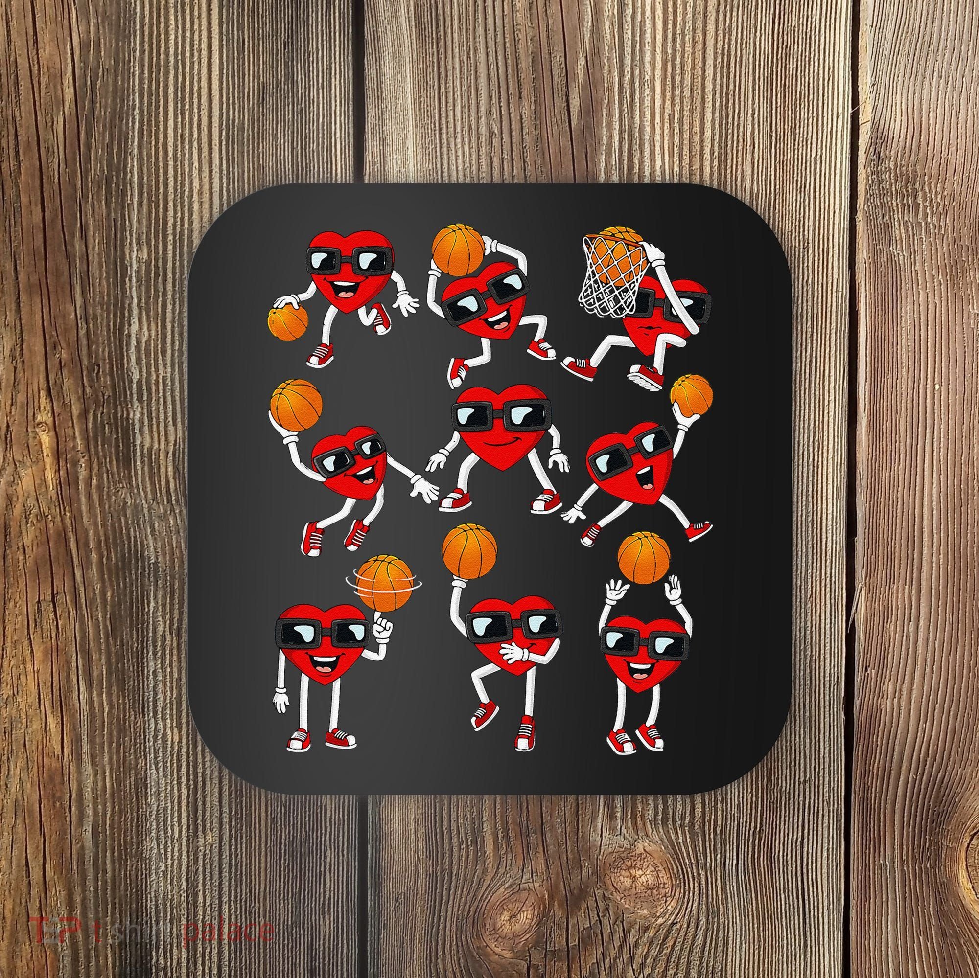 Valentines Day funny Basketball Heart Dunking Coaster
