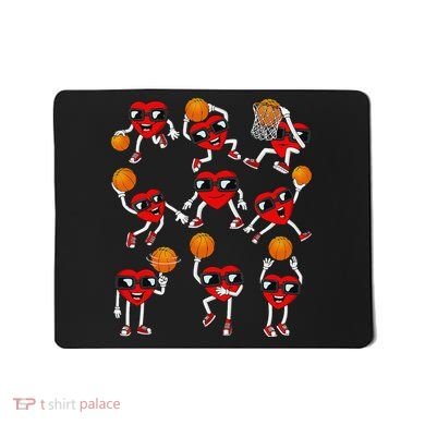 Valentines Day funny Basketball Heart Dunking Mousepad