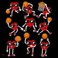 Valentines Day funny Basketball Heart Dunking Mousepad thumb 1