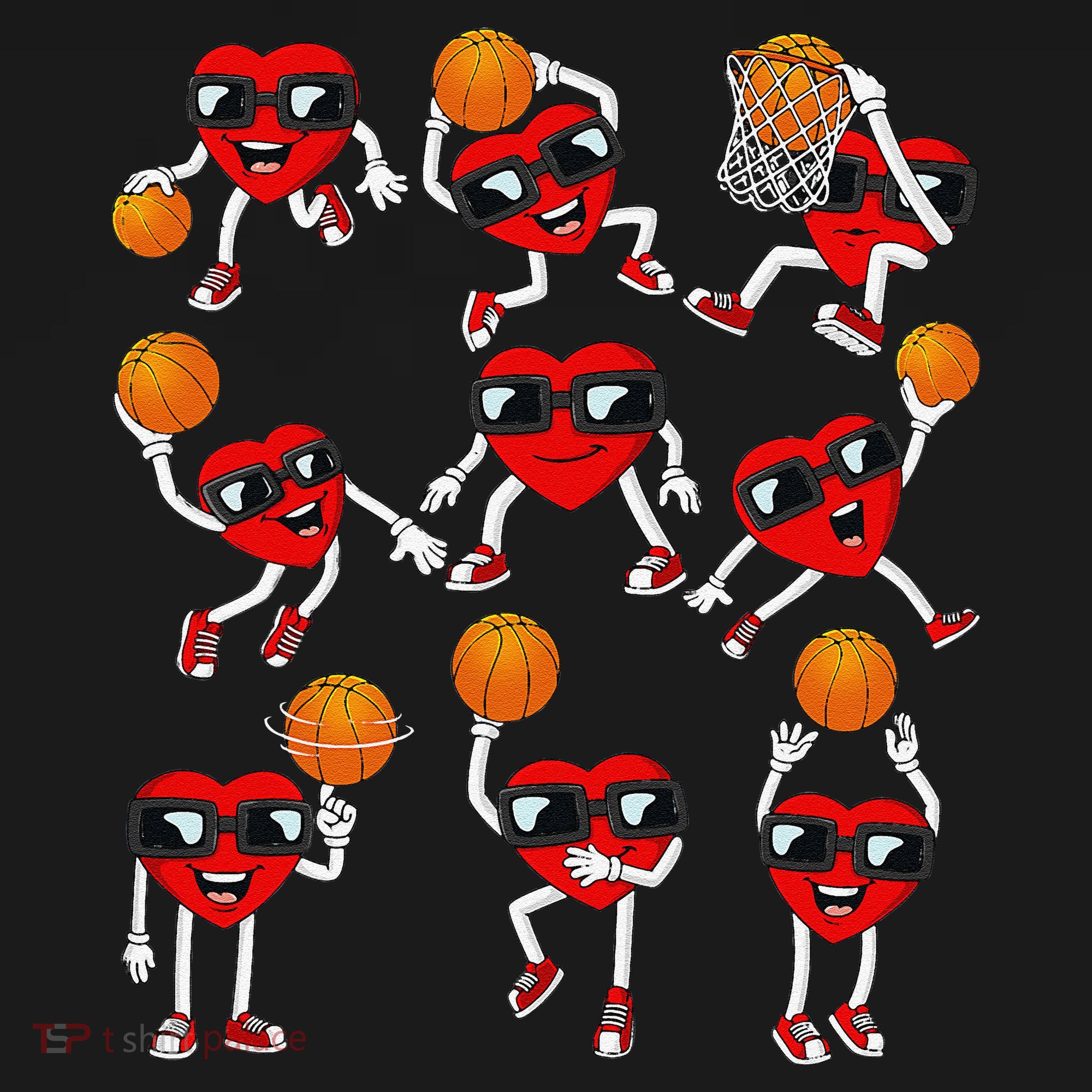 Valentines Day funny Basketball Heart Dunking Ornament