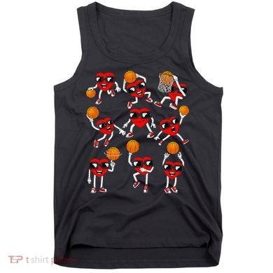 Valentines Day funny Basketball Heart Dunking Tank Top