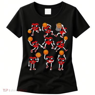 Valentines Day funny Basketball Heart Dunking Women's T-Shirt