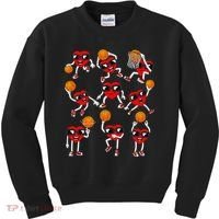 Valentines Day funny Basketball Heart Dunking Kids Sweatshirt thumb 0