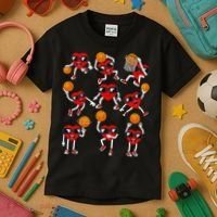 Valentines Day funny Basketball Heart Dunking Kids T-Shirt thumb 3