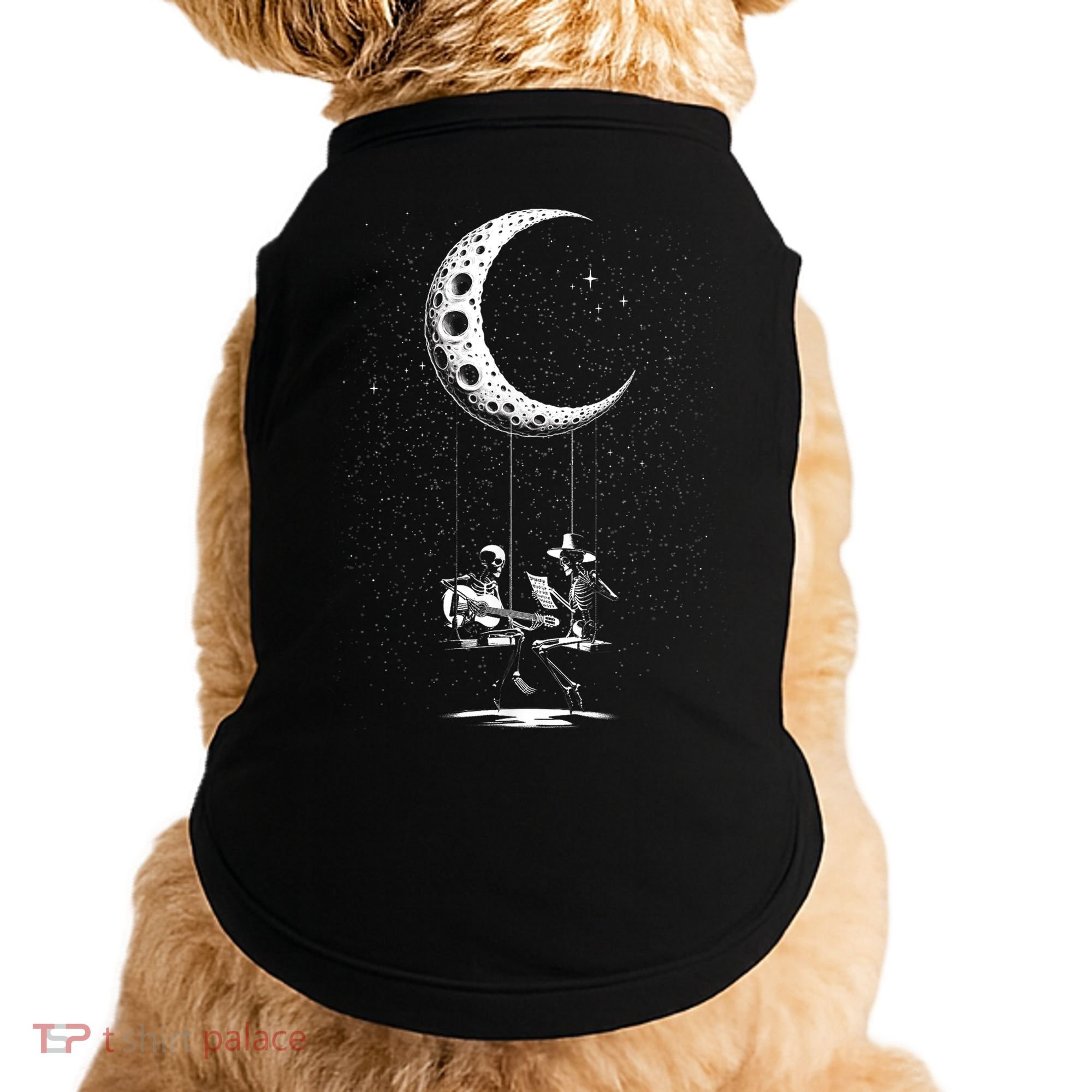Valentine Day Funny Skeleton Couple Guitar Rock And Roll Doggie Tank