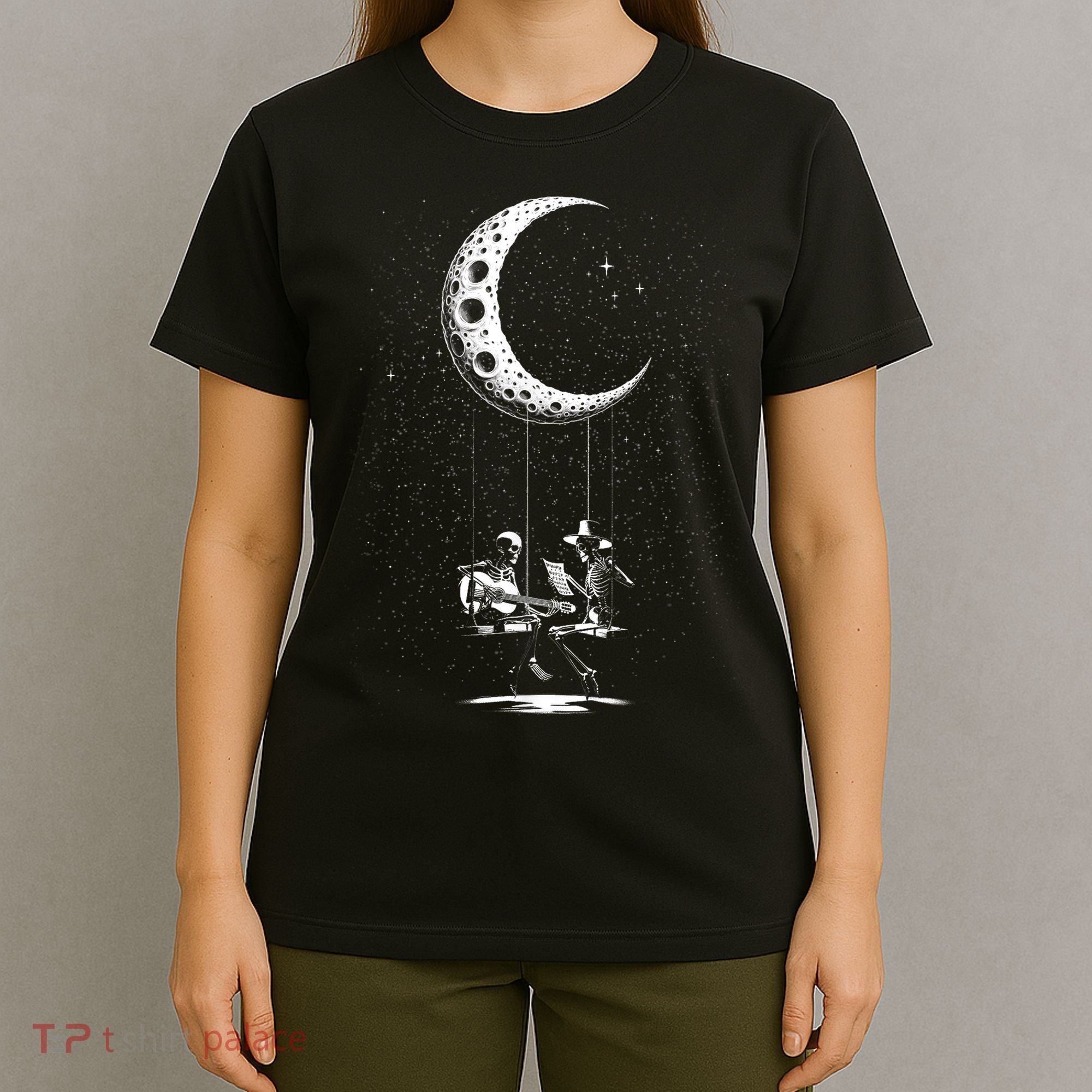 Valentine Day Funny Skeleton Couple Guitar Rock And Roll T-Shirt