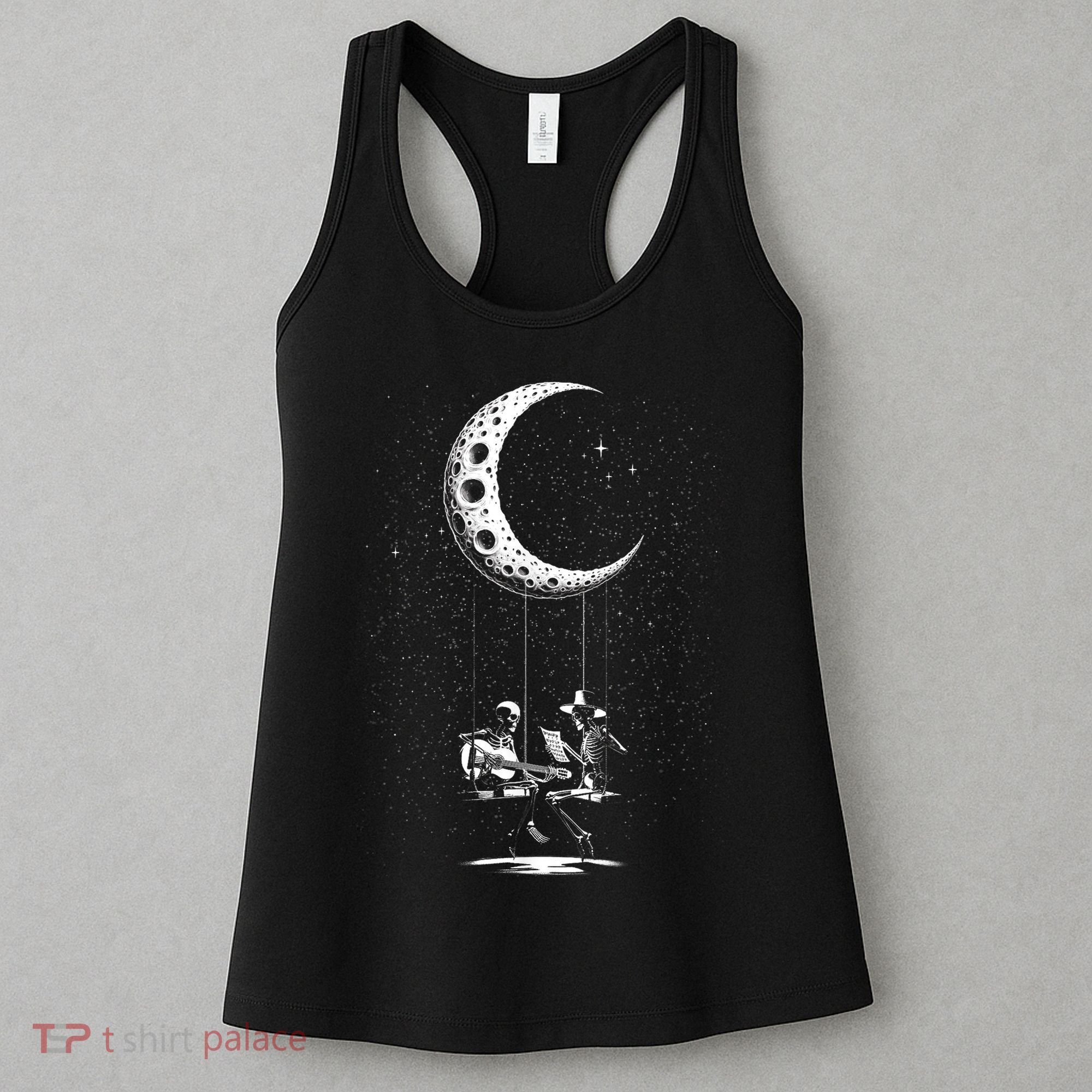 Valentine Day Funny Skeleton Couple Guitar Rock And Roll Women's Tank Top