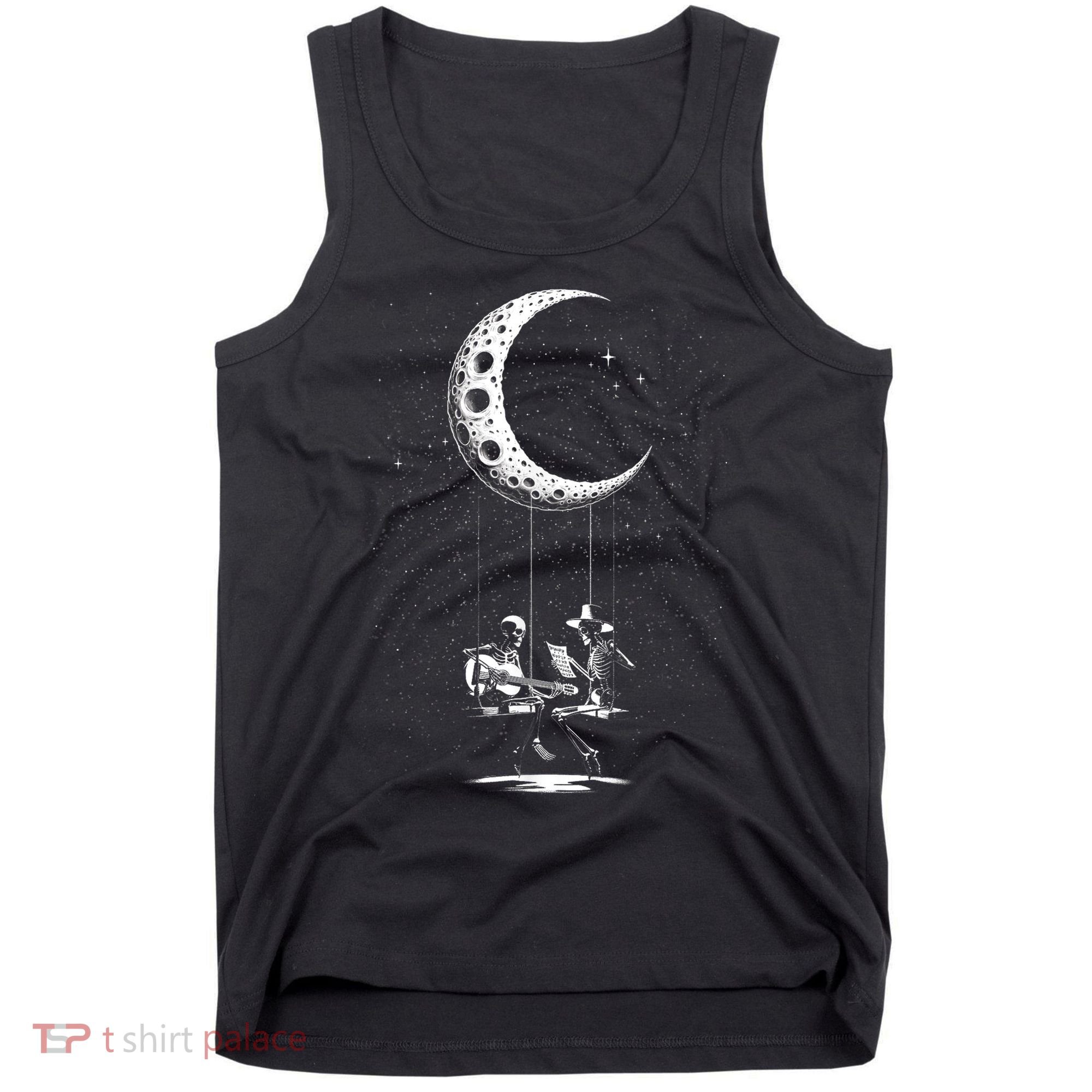 Valentine Day Funny Skeleton Couple Guitar Rock And Roll Tank Top